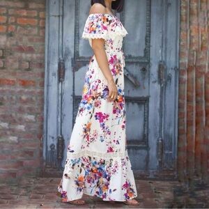 Umgee Floral Off-Shoulder Maxi Dress